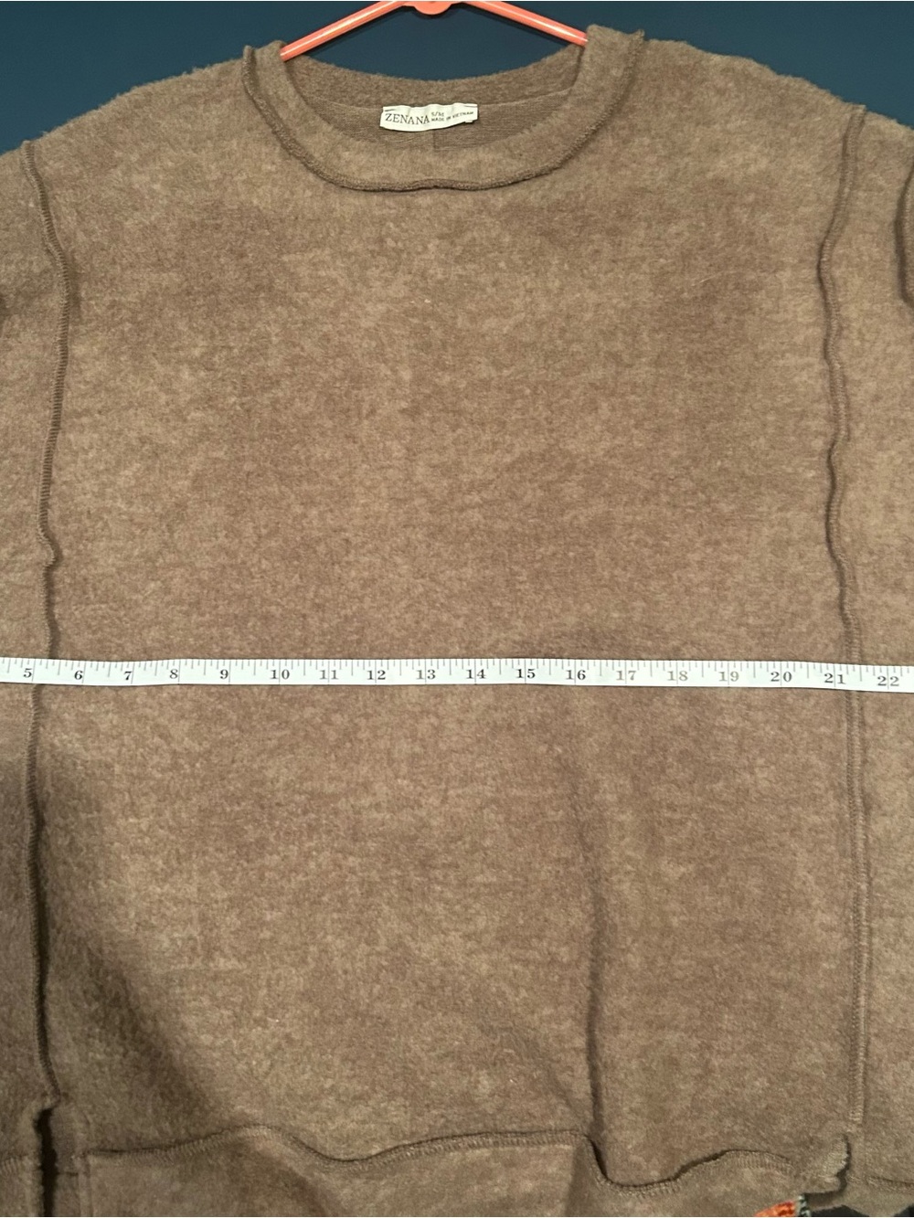 Zenana Brown Plush Crewneck Sweater - Picture 7 of 7